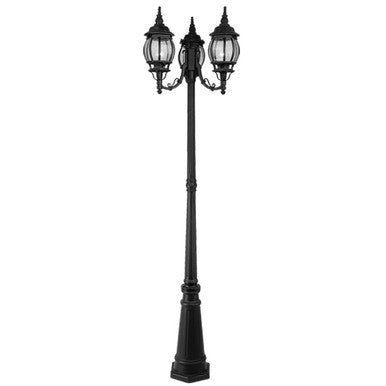 Livex Lighting Frontenac Collection  3 Light Textured Black Outdoor Post Light in Textured Black 7710-14