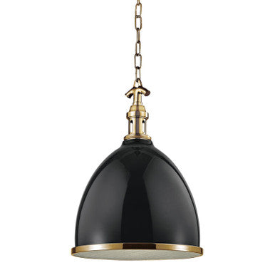 Hudson Valley Lighting Viceroy Pendant in Black/aged Brass 7714-BAGB