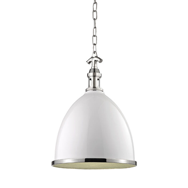 Hudson Valley Lighting Viceroy Pendant in White/polished Nickel Combo 7714-WPN