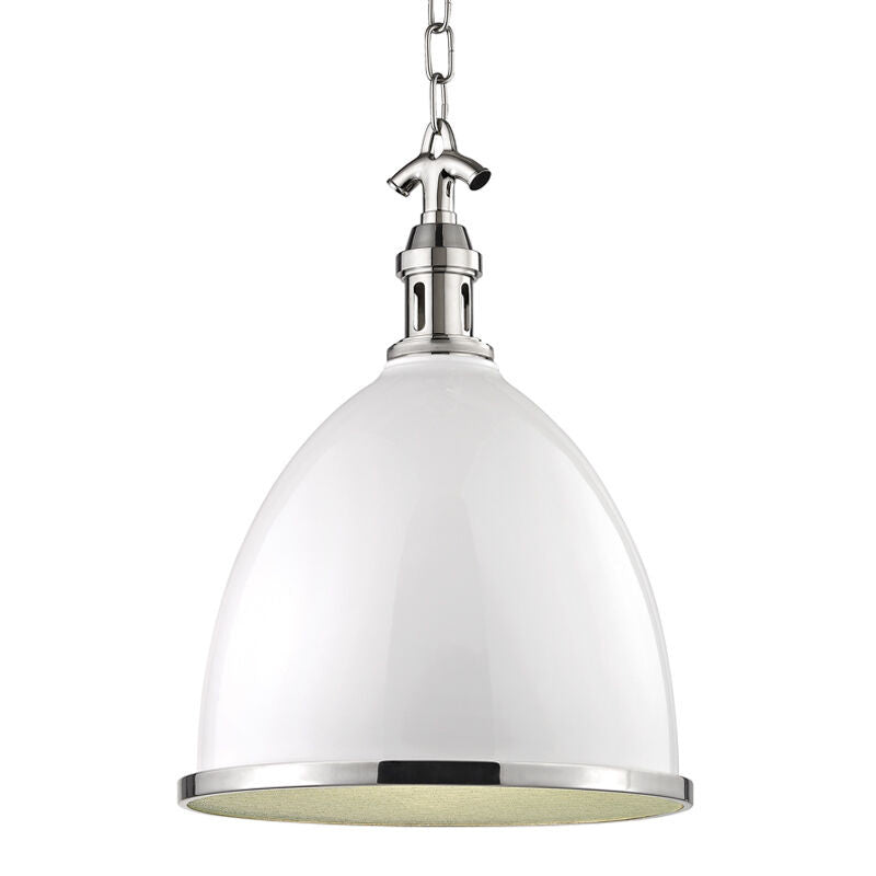 Hudson Valley Lighting Viceroy Pendant in White/polished Nickel Combo 7718-WPN