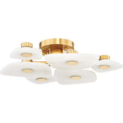 Hudson Valley Lighting Holmdel Semi Flush in Aged Brass 7828-AGB