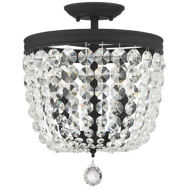 Crystorama Archer 3 Light Crystal Black Forged Ceiling Mount 783-BF-CL-MWP