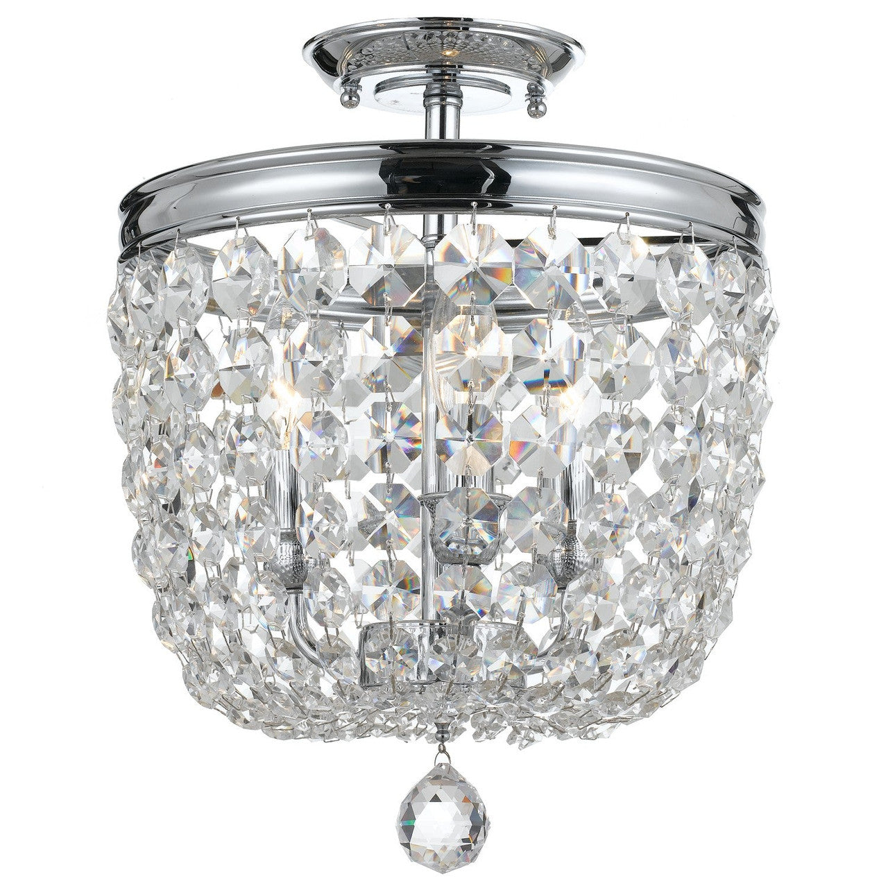 Crystorama Archer 3 Light Spectra Crystal Polished Chrome Ceiling Mount 783-CH-CL-SAQ