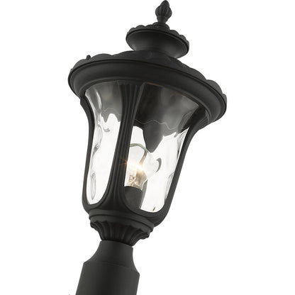 Livex Lighting Oxford Collection  1 Light Textured Black Outdoor Post Top Lantern in Textured Black 7848-14