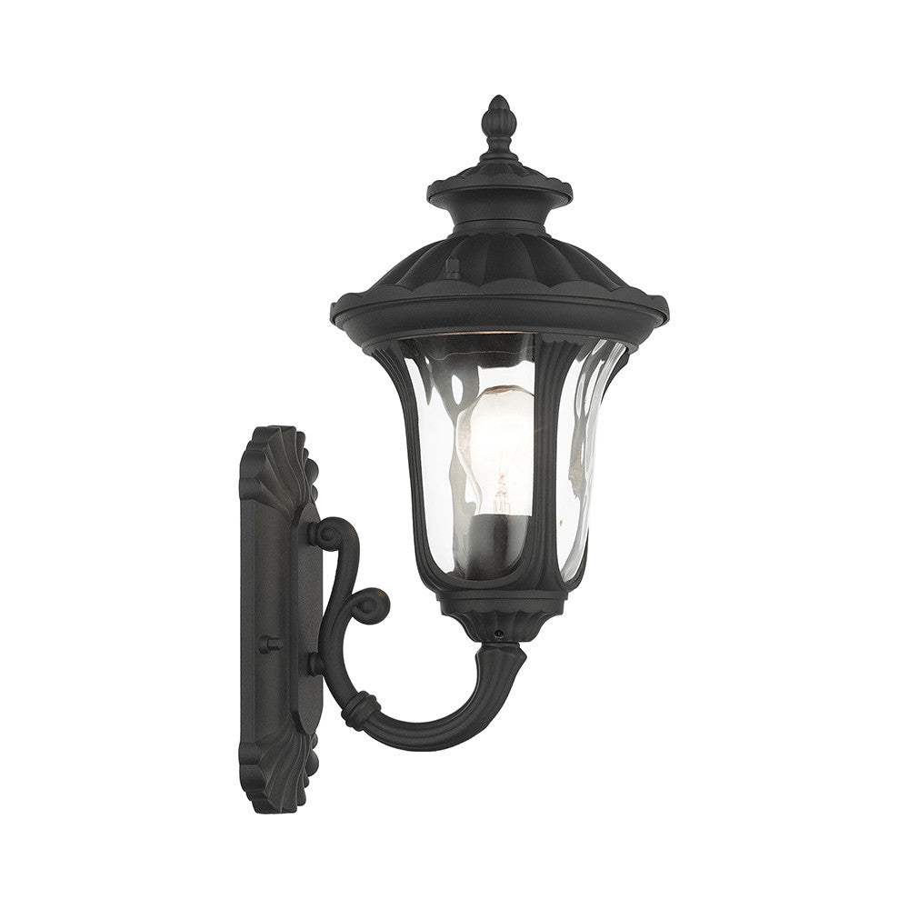 Livex Lighting Oxford Collection  1 Light Textured Black Outdoor Wall Lantern in Textured Black 7850-14