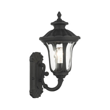 Livex Lighting Oxford Collection  1 Light Textured Black Outdoor Wall Lantern in Textured Black 7850-14