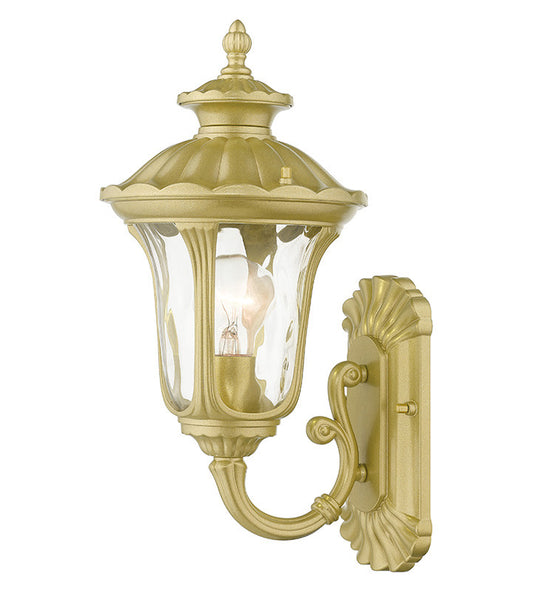 Livex Lighting Oxford Collection 1 Light Soft Gold Outdoor Small Wall Lantern 7850-33