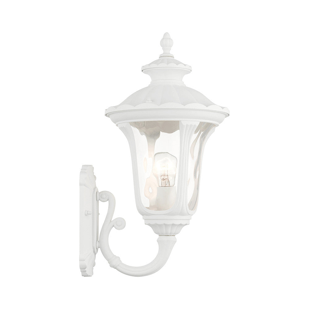 Livex Lighting Oxford Collection  1 Light Textured White Outdoor Wall Lantern in Textured White 7852-13