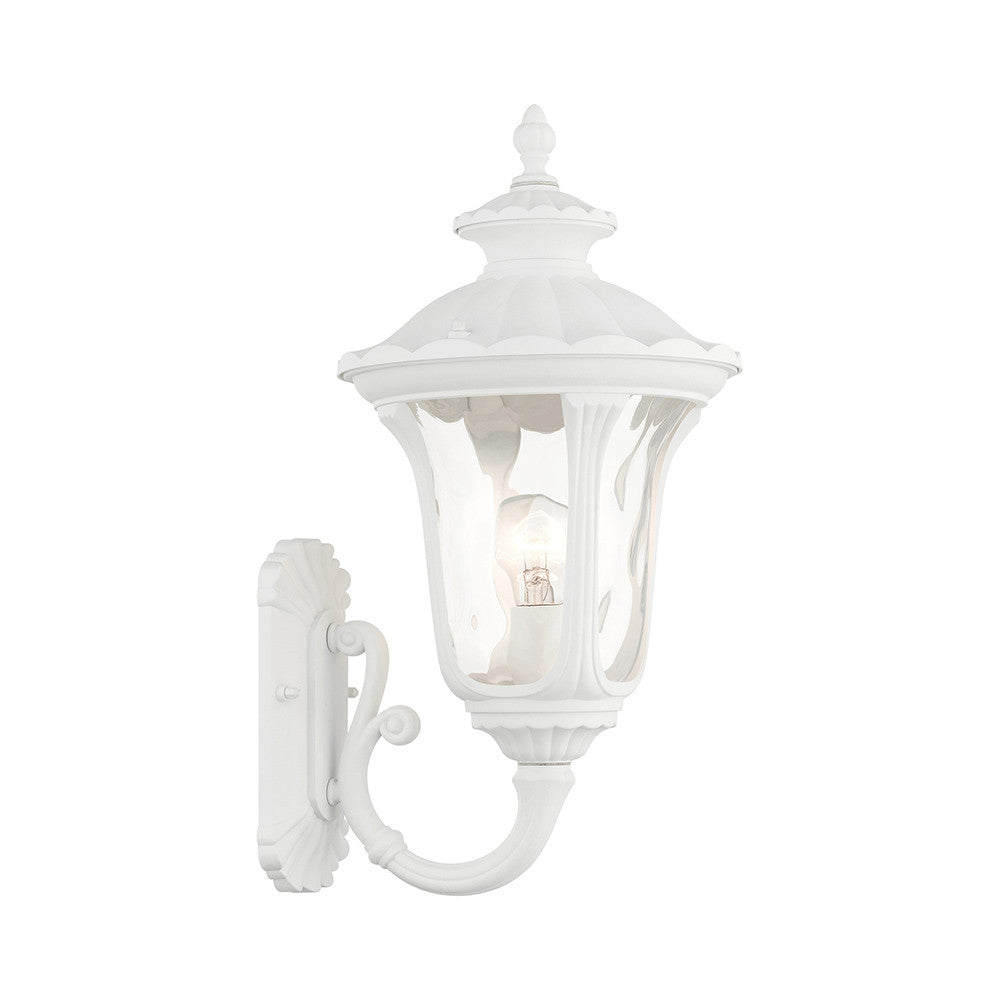 Livex Lighting Oxford Collection  1 Light Textured White Outdoor Wall Lantern in Textured White 7852-13