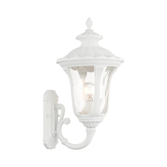 Livex Lighting Oxford Collection  1 Light Textured White Outdoor Wall Lantern in Textured White 7852-13