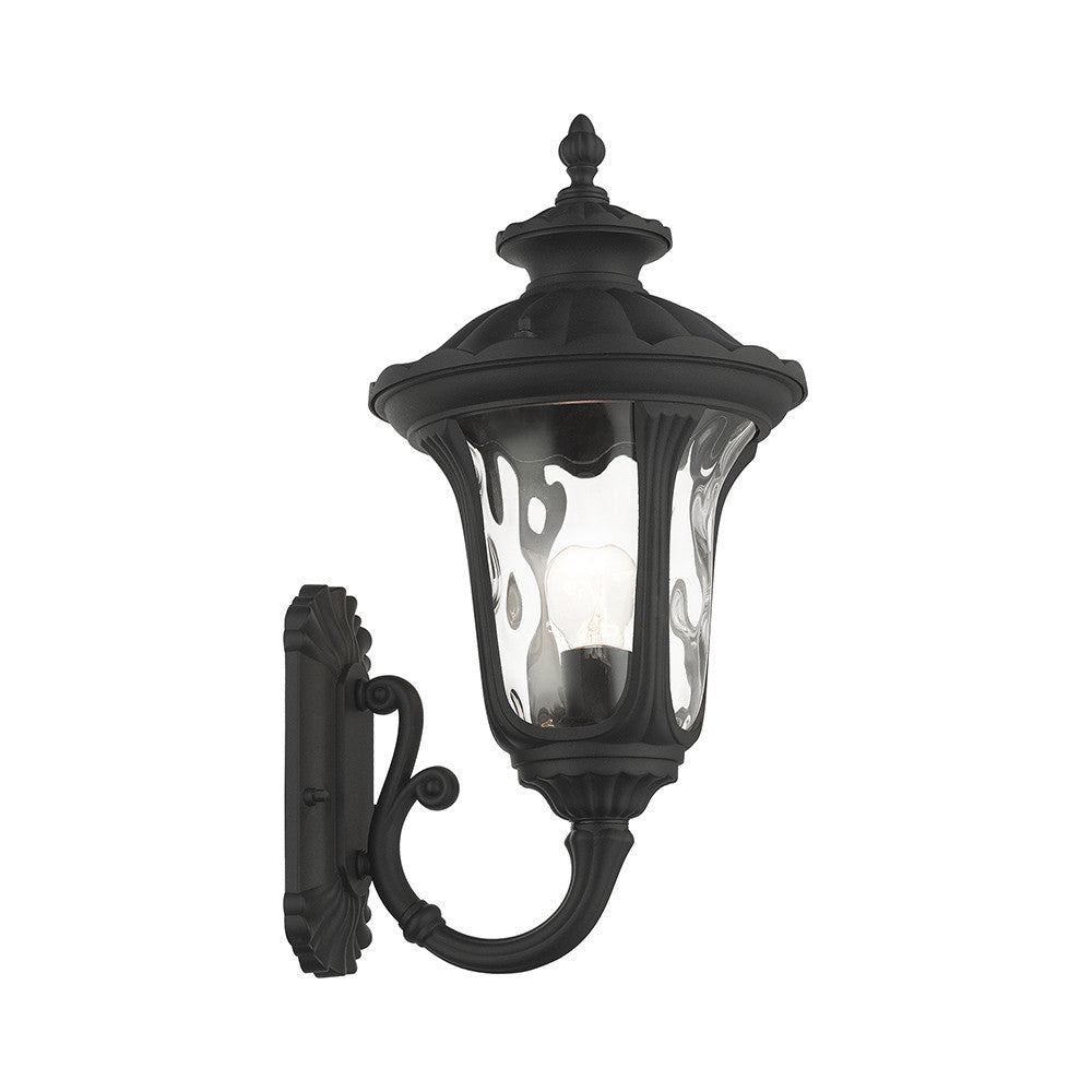 Livex Lighting Oxford Collection  1 Light Textured Black Outdoor Wall Lantern in Textured Black 7852-14