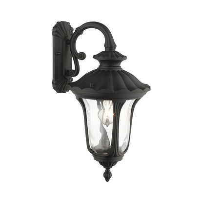 Livex Lighting Oxford Collection  1 Light Textured Black Outdoor Wall Lantern in Textured Black 7853-14