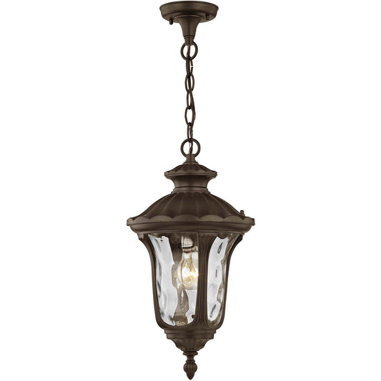 Livex Lighting Oxford Collection 1 Light Bronze Chain Lantern in Bronze 7854-07