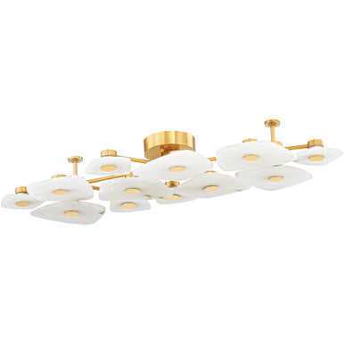 Hudson Valley Lighting Holmdel Semi Flush in Aged Brass 7854-AGB