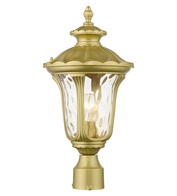 Livex Lighting Oxford Collection 1 Light Soft Gold Outdoor Medium Post Top Lantern 7855-33