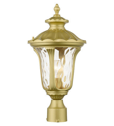 Livex Lighting Oxford Collection 1 Light Soft Gold Outdoor Medium Post Top Lantern 7855-33