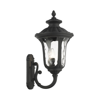 Livex Lighting Oxford Collection  3 Light Textured Black Outdoor Wall Lantern in Textured Black 7856-14