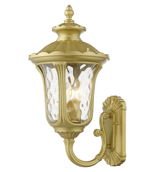 Livex Lighting Oxford Collection 3 Light Soft Gold Outdoor Large Wall Lantern 7856-33