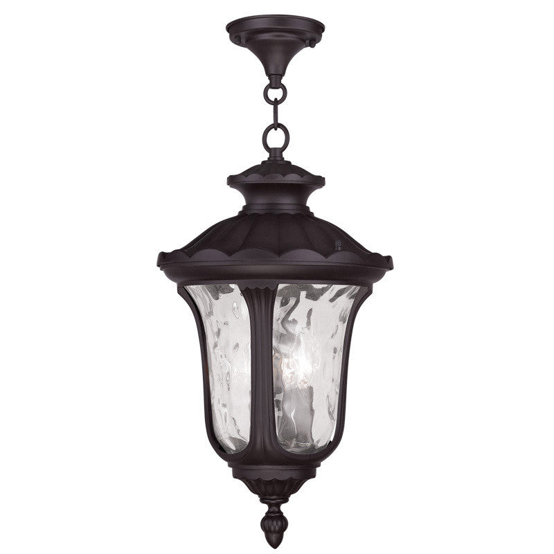 Livex Lighting Oxford Collection 3 Light Bronze Chain Lantern in Bronze 7858-07