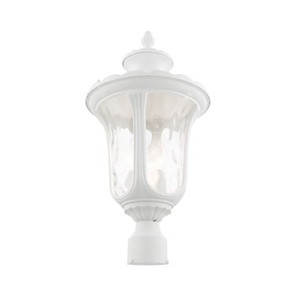 Livex Lighting Oxford Collection  3 Light Textured White Outdoor Post Top Lantern in Textured White 7859-13