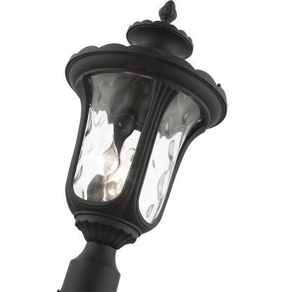 Livex Lighting Oxford Collection  3 Light Textured Black Outdoor Post Top Lantern in Textured Black 7859-14