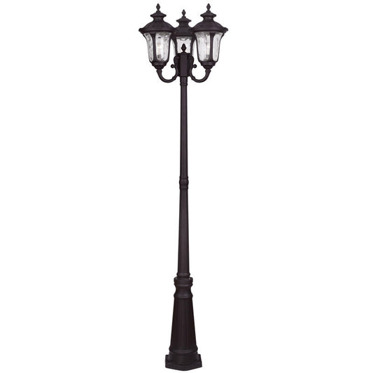 Livex Lighting Oxford Collection 3 Light Bronze Outdoor 3 Head Post in Bronze 7866-07