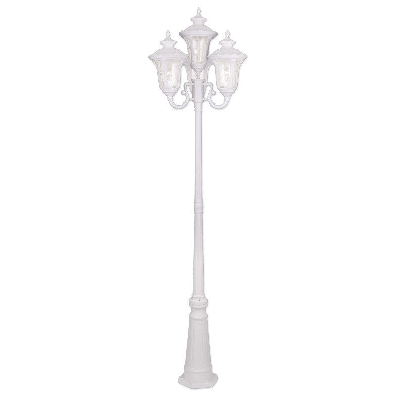 Livex Lighting Oxford Collection  4 Light Textured White Outdoor Post Light in Textured White 7869-13