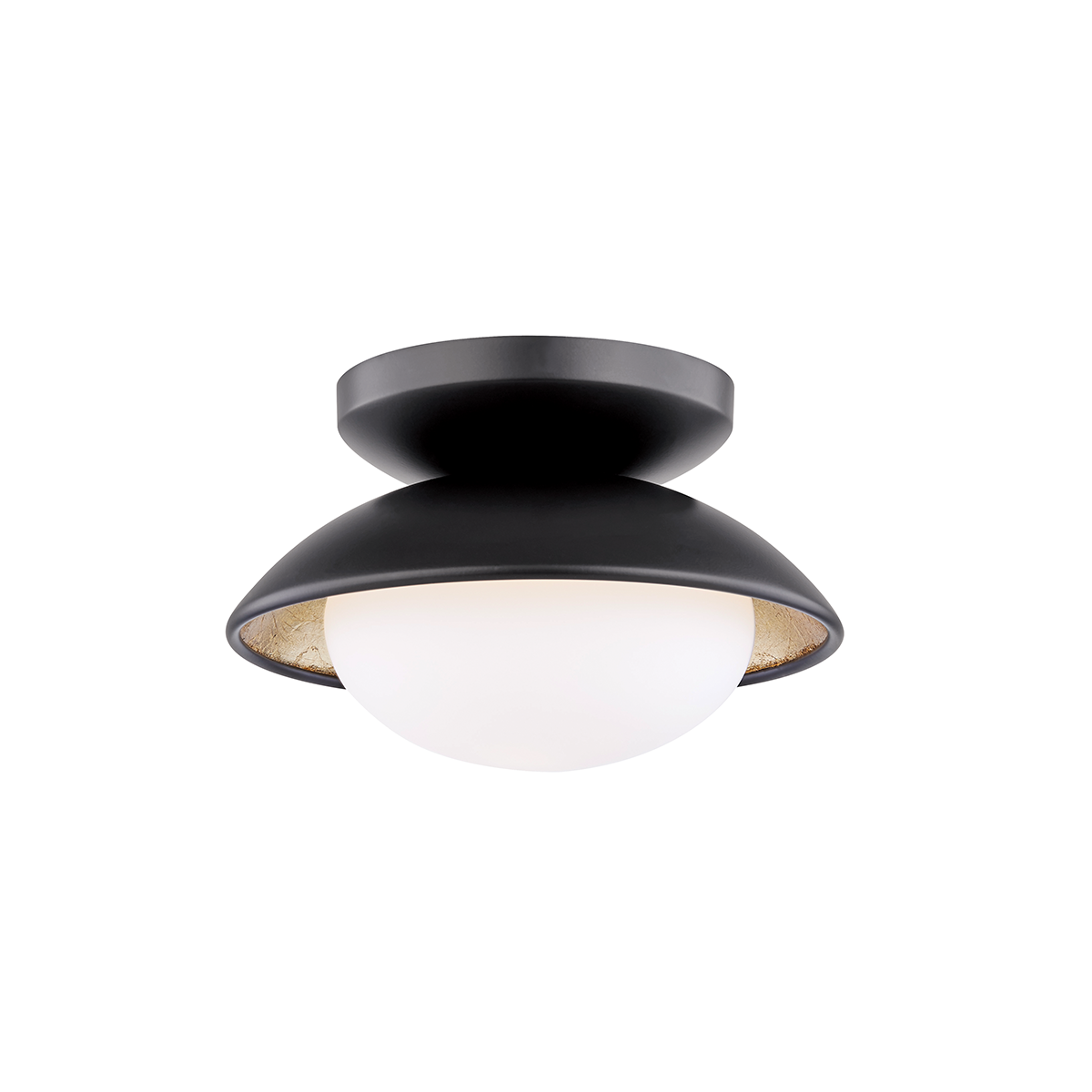 Mitzi 1 Light Semi Flush in Black Lustro/Gold Leaf Combo H368601S-BLK/GL