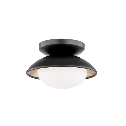 Mitzi 1 Light Semi Flush in Black Lustro/Gold Leaf Combo H368601S-BLK/GL