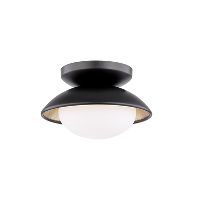 Mitzi 1 Light Semi Flush in Black Lustro/Gold Leaf Combo H368601S-BLK/GL