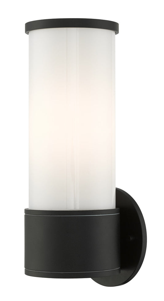 Livex Lighting Norfolk Collection  1 Light Textured Black Outdoor Wall Lantern in Textured Black 79323-14