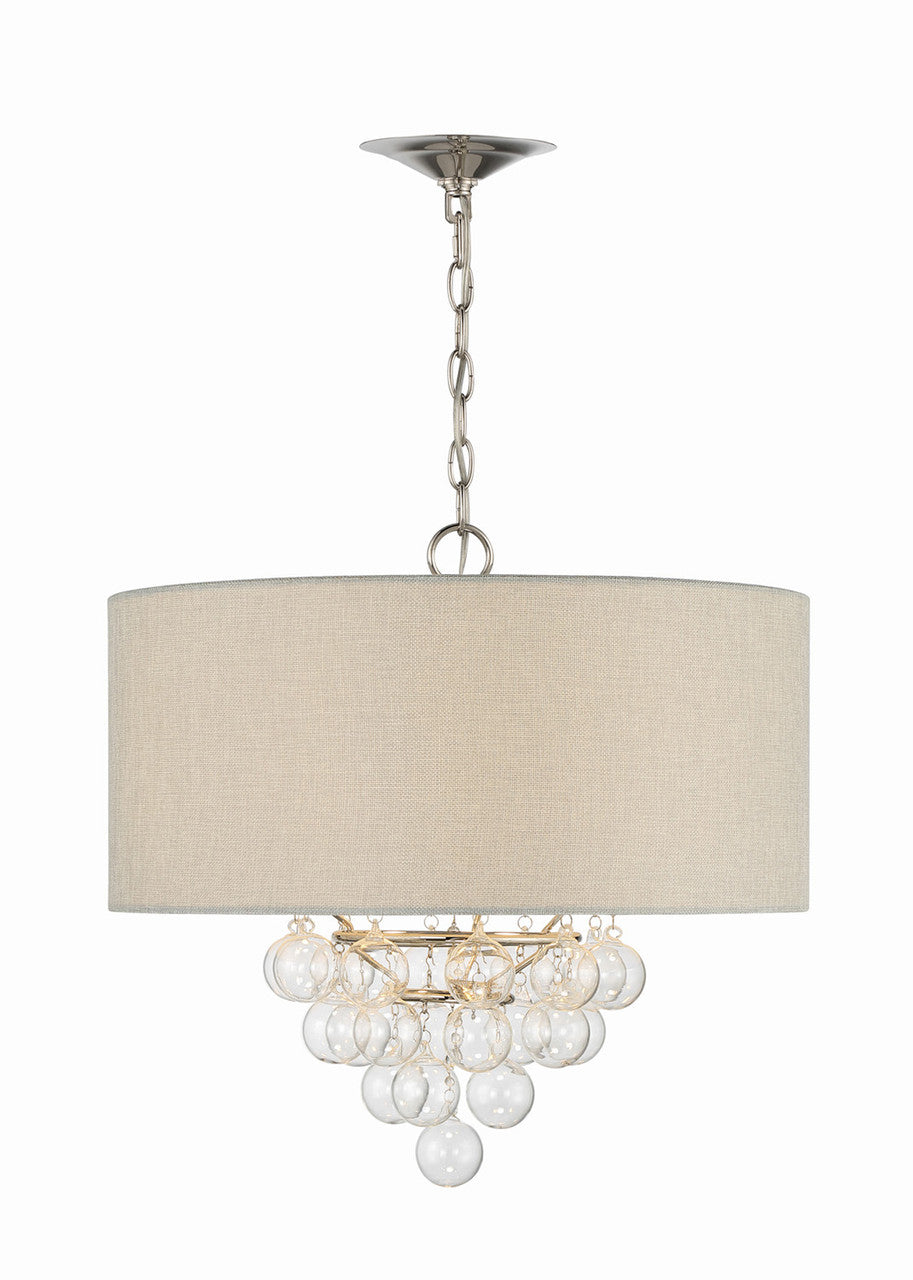 Lumanity Lighting Avery 3-Light Statement Drum Chandelier in Polished Nickel  L090-0023