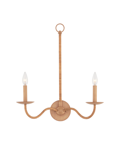 Currey & Co. Saxon Double-Light Tan Wall Sconce 5000-0266