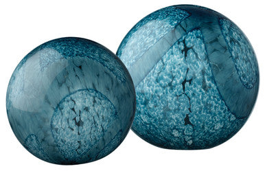 Jamie Young Cosmos Glass Balls in Indigo Swirl Glass 7COSM-BAIN