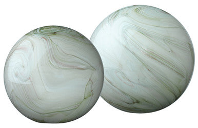 Jamie Young Cosmos Glass Balls in Sage Swirl Glass 7COSM-BASA