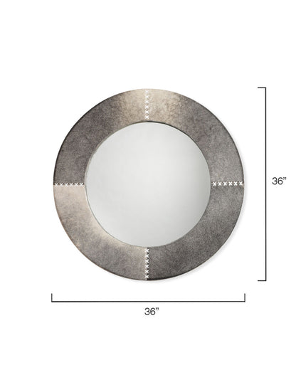 Jamie Young Round Cross Stitch Mirror 7CROS-LGGR