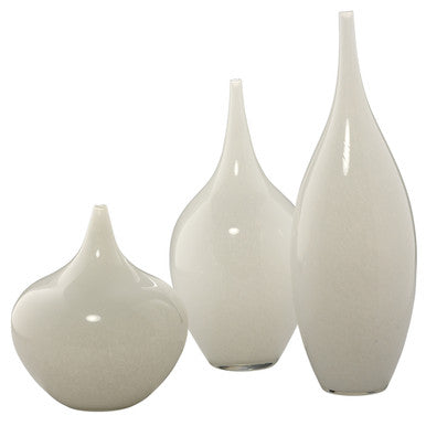 Jamie Young Nymph Vases in White Glass (set of 3) 7NYMP-VAWH