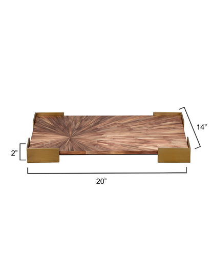 Jamie Young Palm Marquetry Tray 7PALM-TRBR