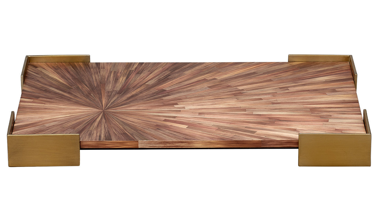 Jamie Young Palm Marquetry Tray 7PALM-TRBR