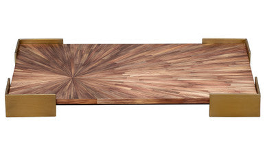 Jamie Young Palm Marquetry Tray 7PALM-TRBR