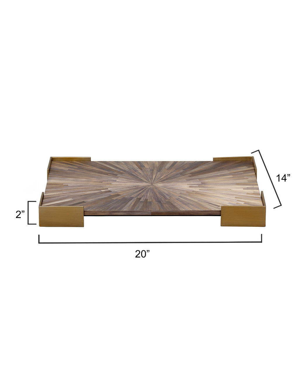 Jamie Young Palm Marquetry Tray 7PALM-TRGR