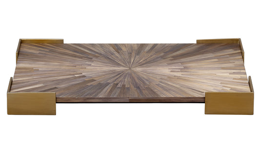 Jamie Young Palm Marquetry Tray 7PALM-TRGR