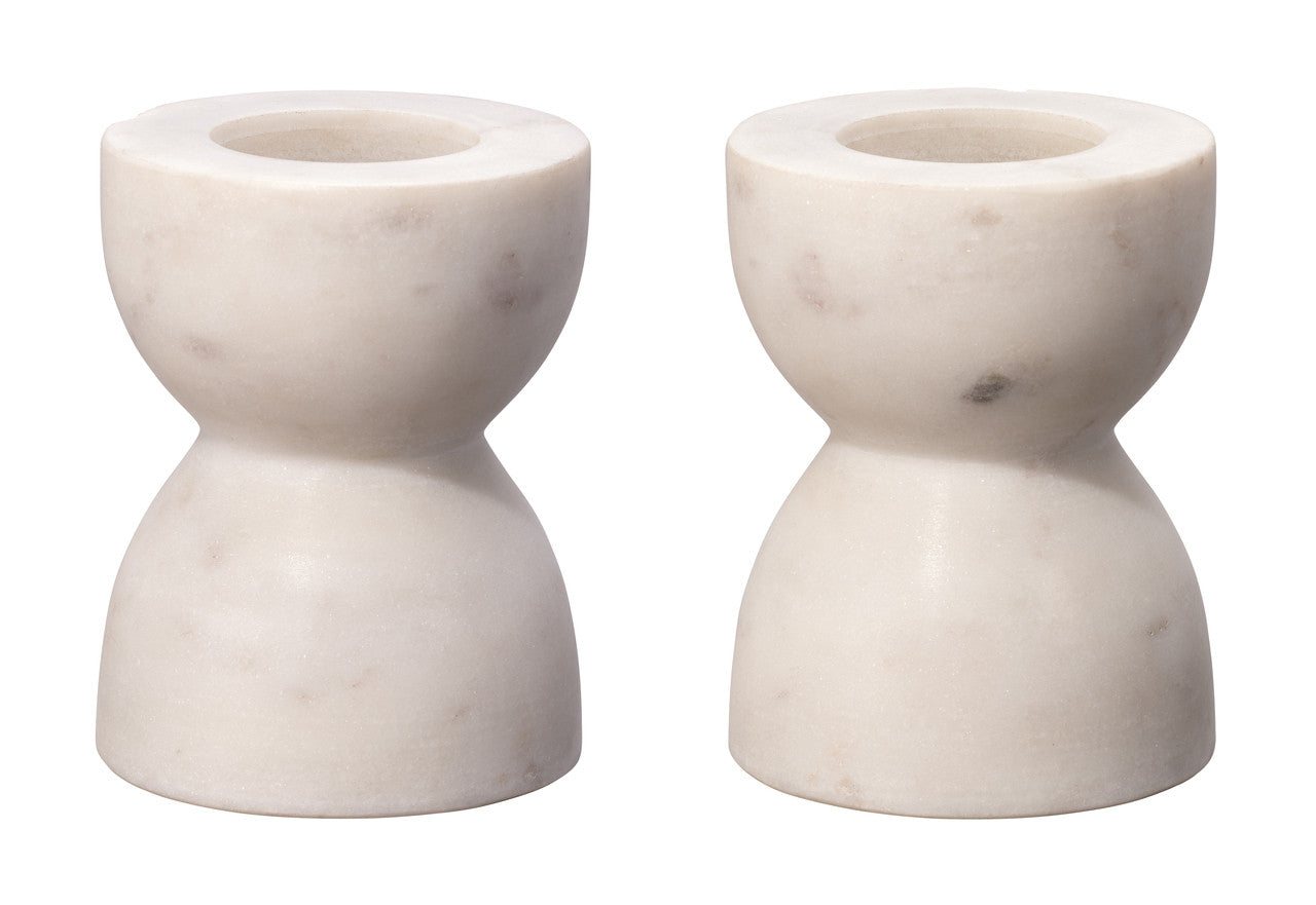 Jamie Young  Petit Marble Candlesticks (set of 2) 7PETI-CSWH