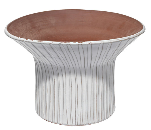 Jamie Young Short Podium Vessel in Cream Ceramic 7PODI-SHCR