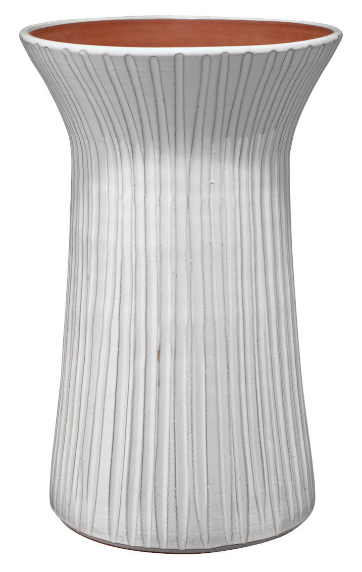 Jamie Young Tall Podium Vessel in Cream Ceramic 7PODI-TACR