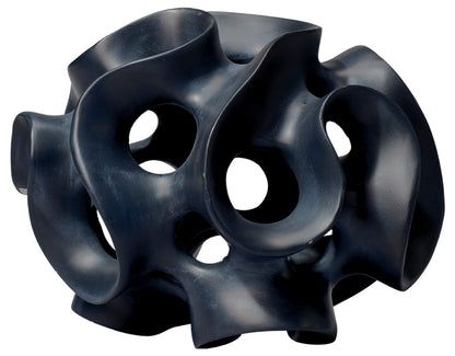 Jamie Young Ribbon Sphere in Black Resin 7RIBB-SPBK