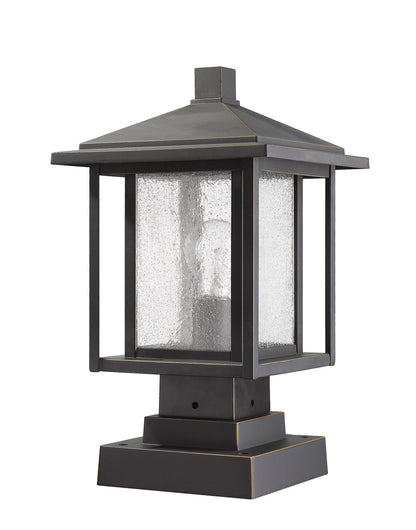 Z-Lite Aspen 1 Light Outdoor Pier Mounted Fixture in Oil Rubbed Bronze 554PHMS-SQPM-ORB