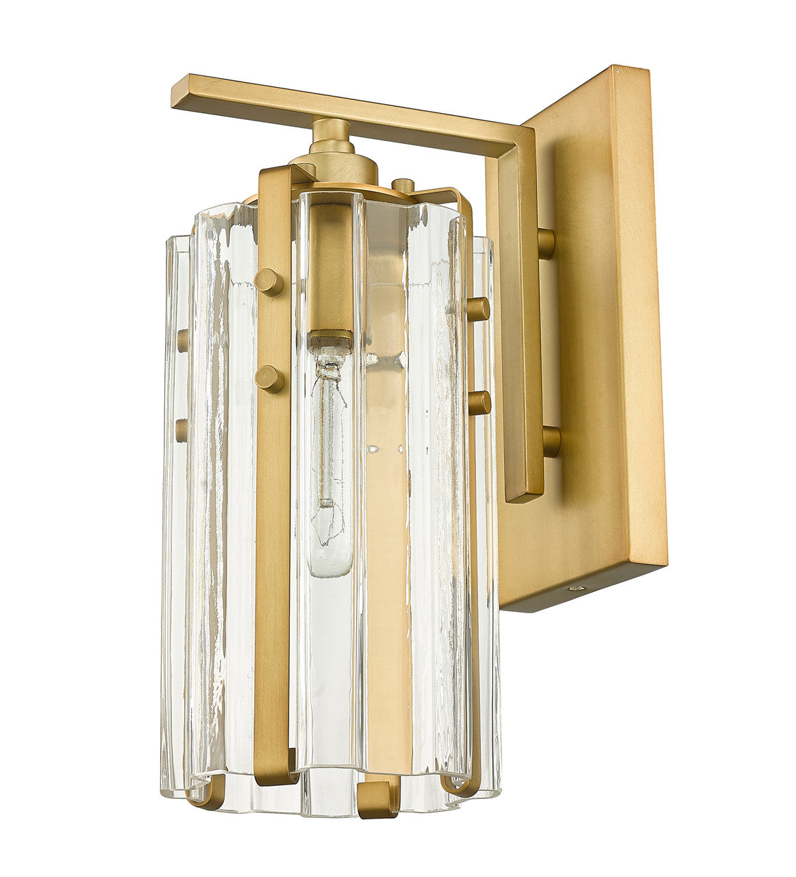 Z-Lite Alverton 1 Light Wall Sconce in Rubbed Brass 3036-1S-RB