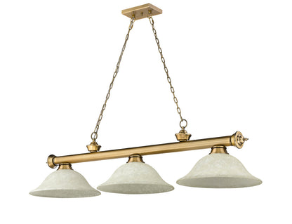 Z-Lite Cordon 3 Light Billiard in Rubbed Brass 2306-3RB-GM16