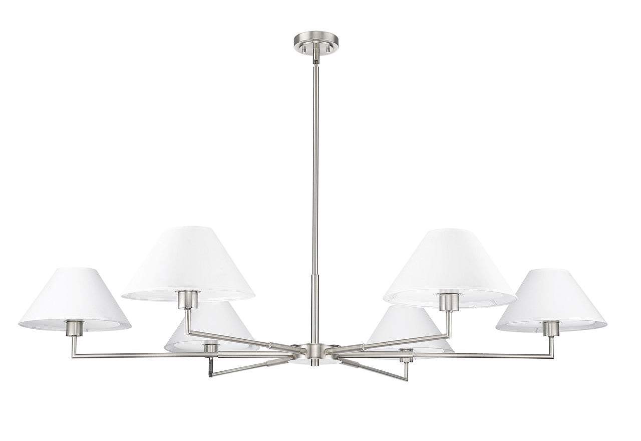 Z-Lite Leila 6 Light Chandelier in Brushed Nickel 744-63R-BN